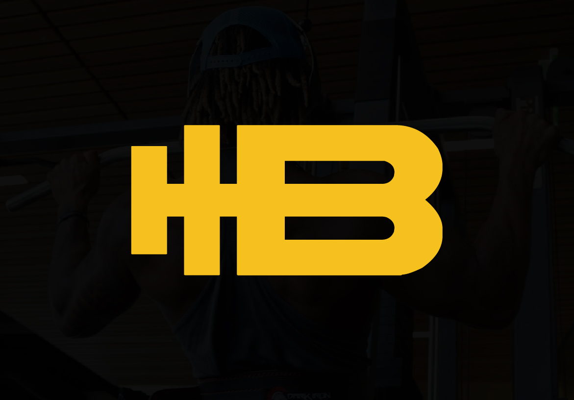 B-FIT logo icon in Cyber Yellow, featuring a custom monogram designed to look like a heavy dumbbell, set against a dark industrial background.