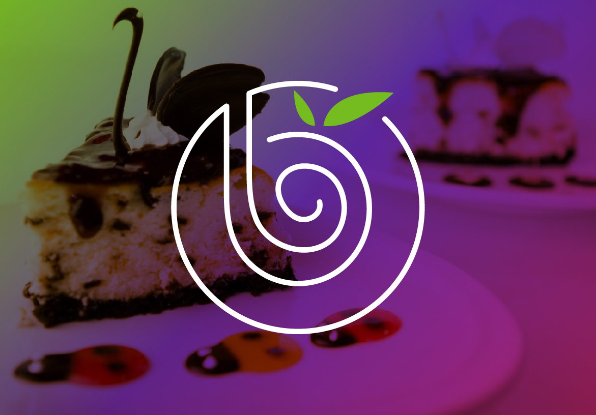 White spiral logo for Berry'd Alive dessert bar overlaid on a moody, purple-tinted background featuring a signature chocolate cheesecake.