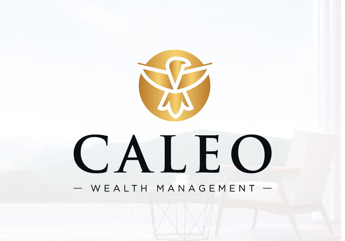 Official Caleo Wealth Management logo design in gold and black, displayed against a bright, airy background representing clarity in financial planning.