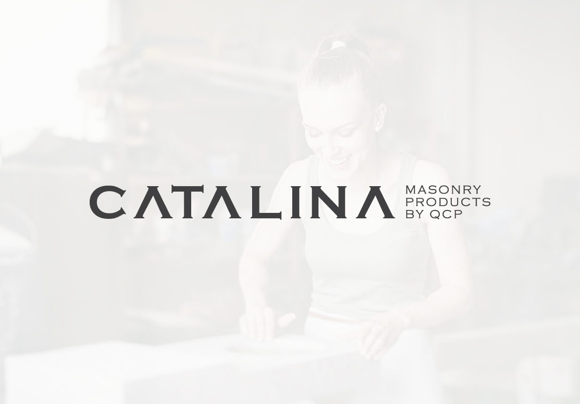 Official logo design for Catalina Masonry Products by QCP, featuring modern typography and a focus on handcrafted quality.