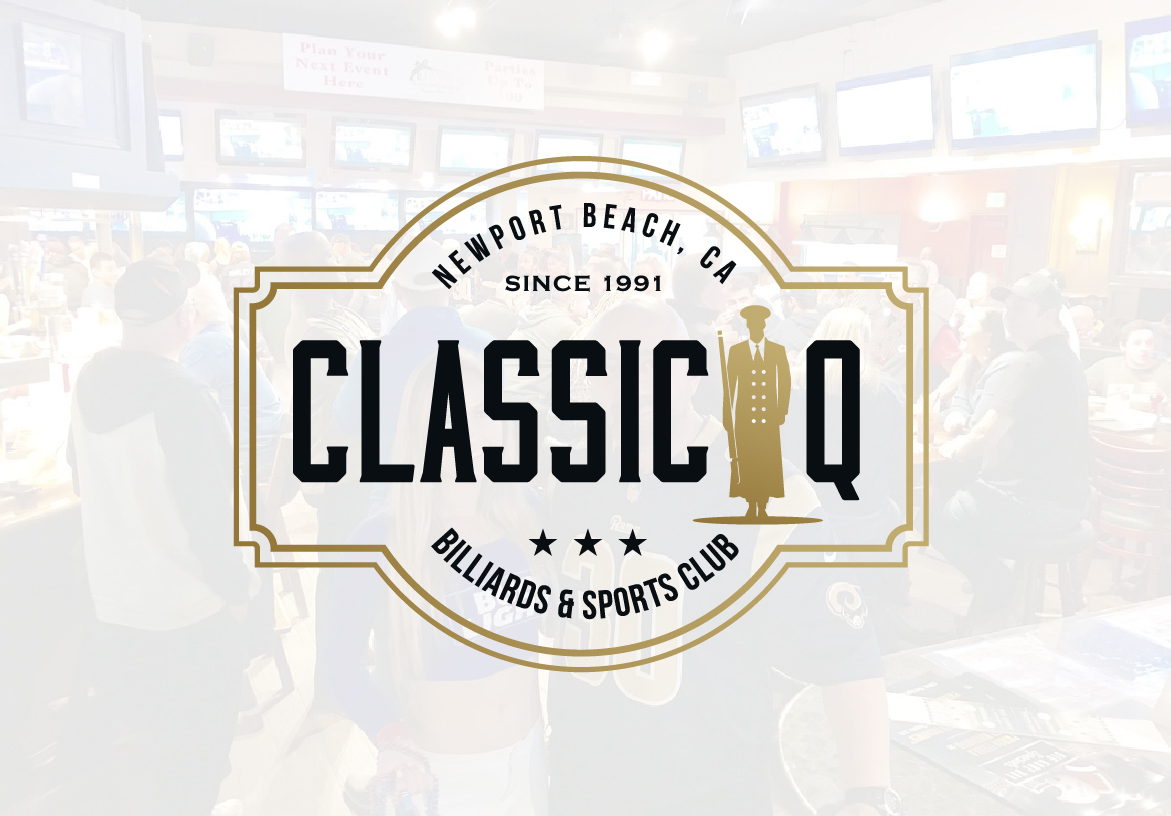 Official logo design for Classic Q featuring vintage typography, the text 'Since 1991', and a silhouette figure, representing their long-standing history.
