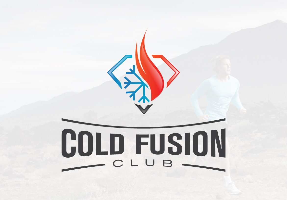 Cold Fusion Club logo design, featuring the flame and ice icon above the club's name in bold typography, on a clean light background.