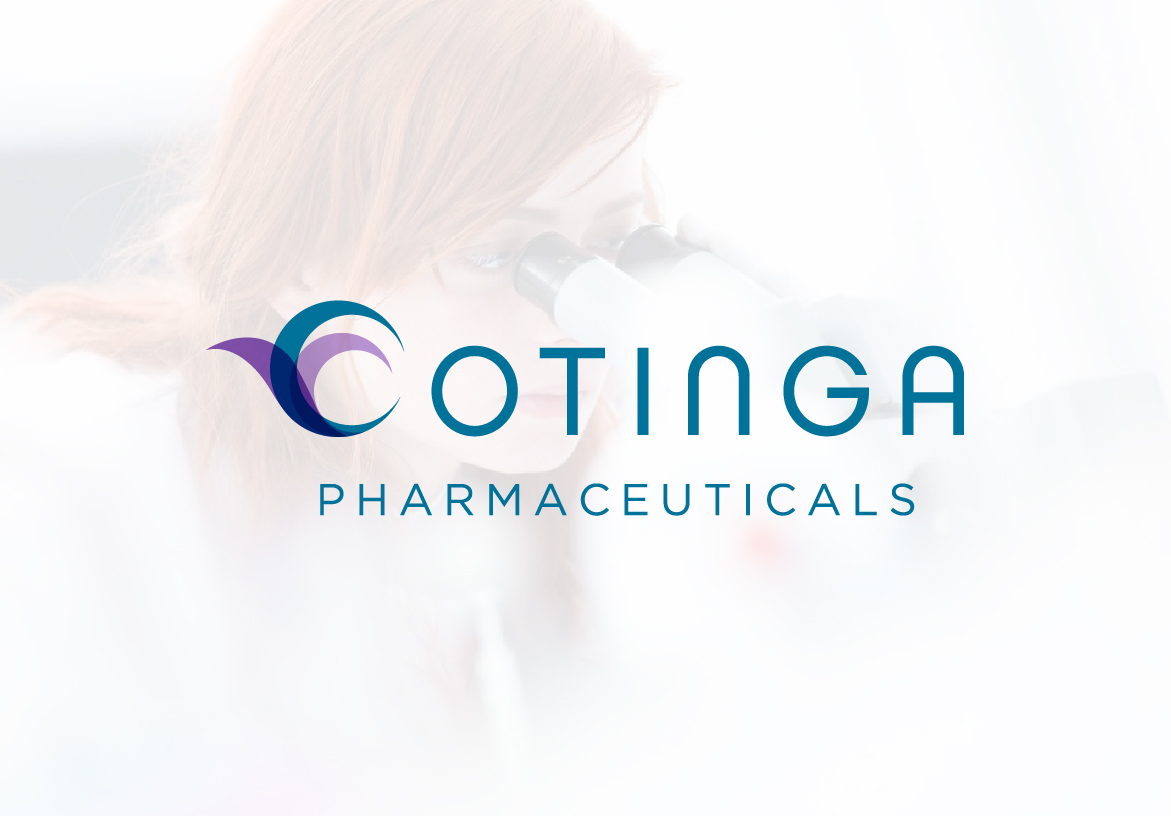 Full Cotinga Pharmaceuticals logo featuring the avian-inspired 'C' icon and clean typography set against a bright, professional clinical background.