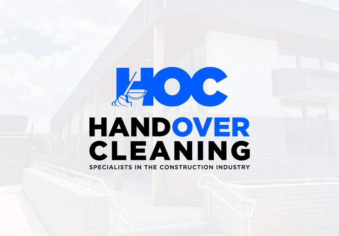 Official branding for Handover Cleaning (HOC), identifying them as specialists in the construction industry with a clean blue and black logo design.