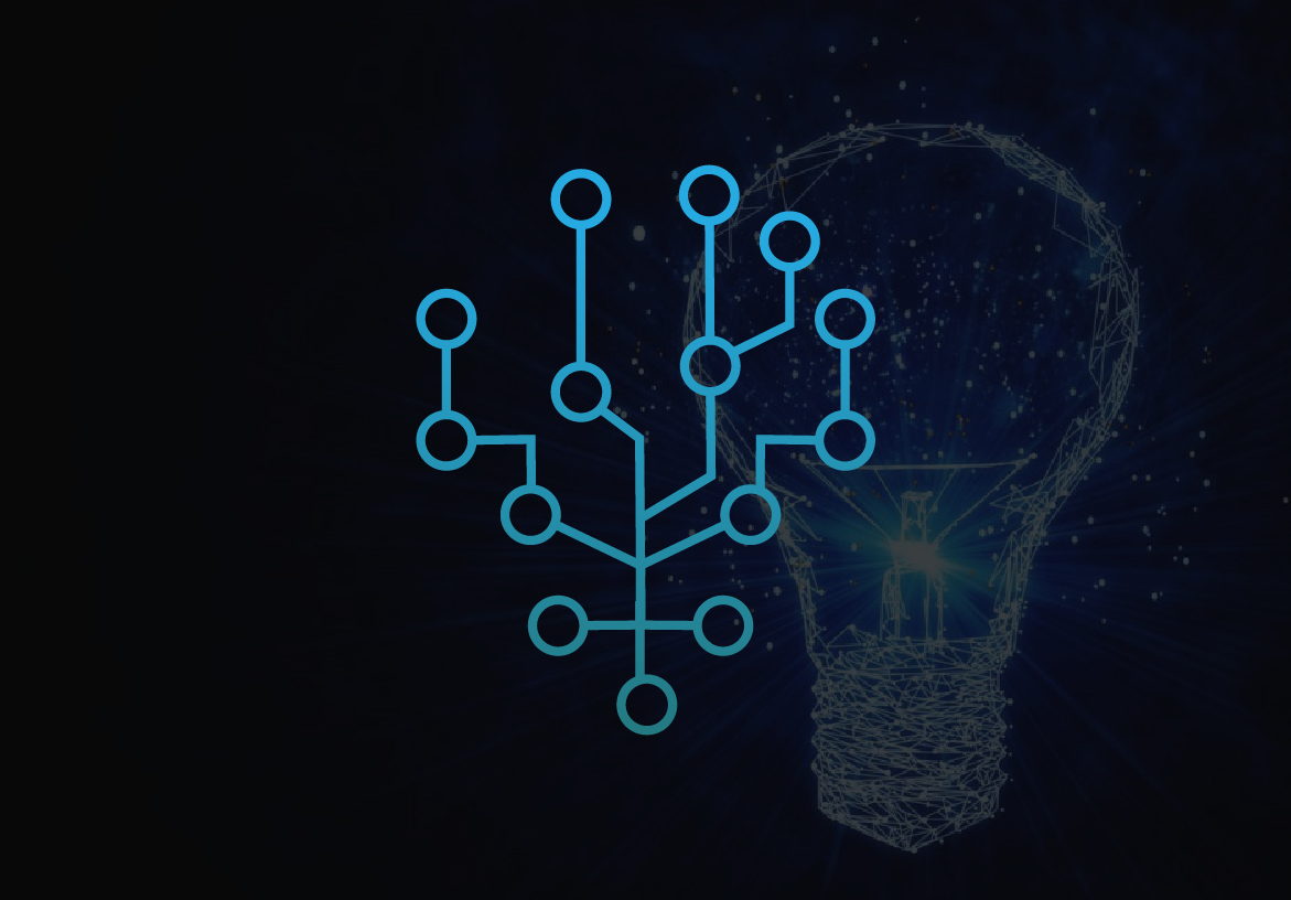 Quest RTS logo symbol featuring a stylized circuit board tree in blue gradients, set against a dark, tech-inspired background to represent remote technology solutions.