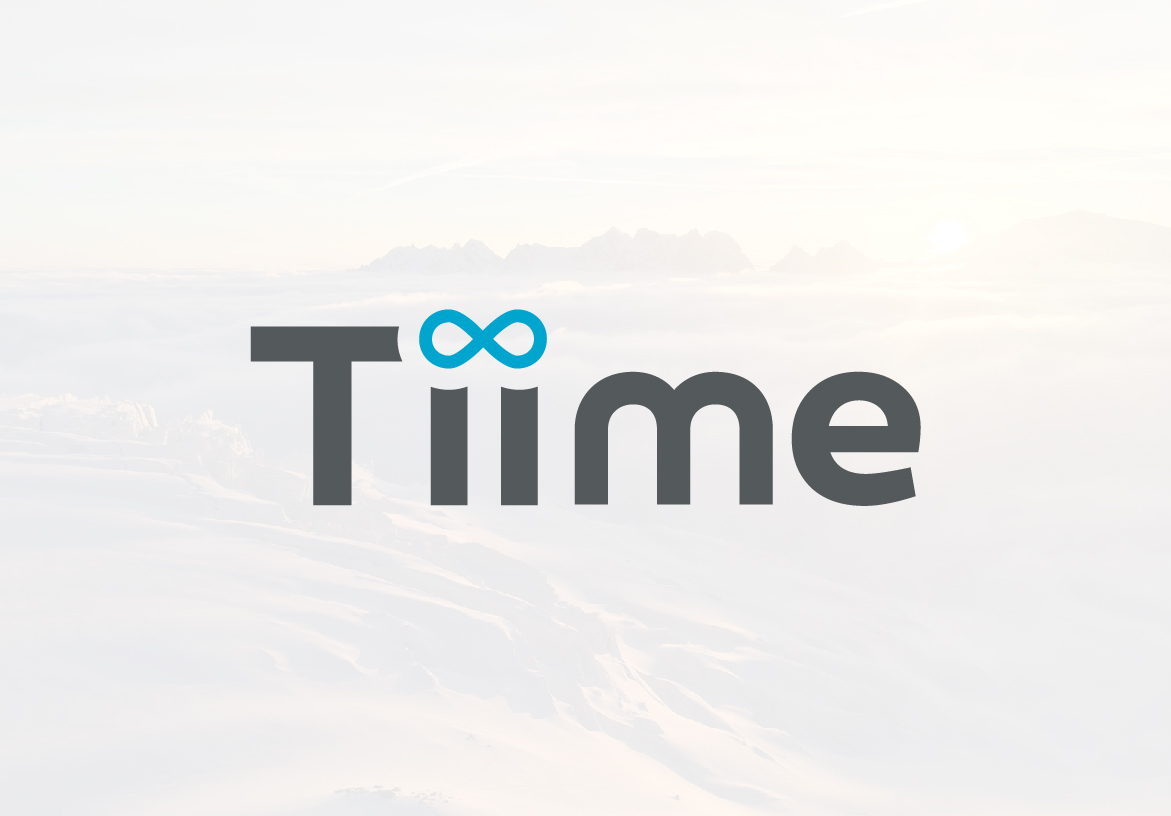 Tiime advocacy and advisory branding displayed over a scenic sunrise view above the clouds, representing a bright future for sustainable finance solutions.