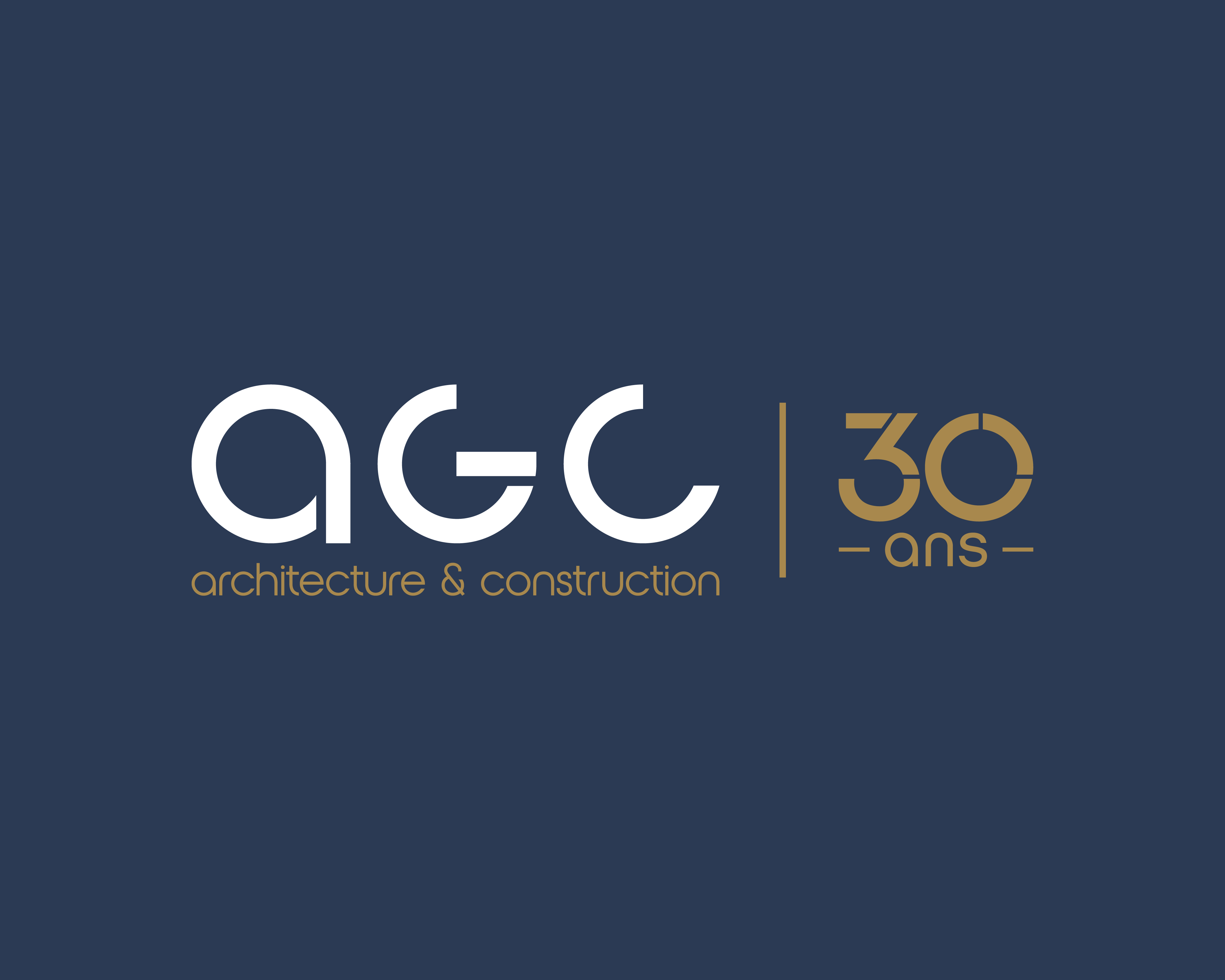 AGC Concept and gold 30 years anniversary lockup on navy