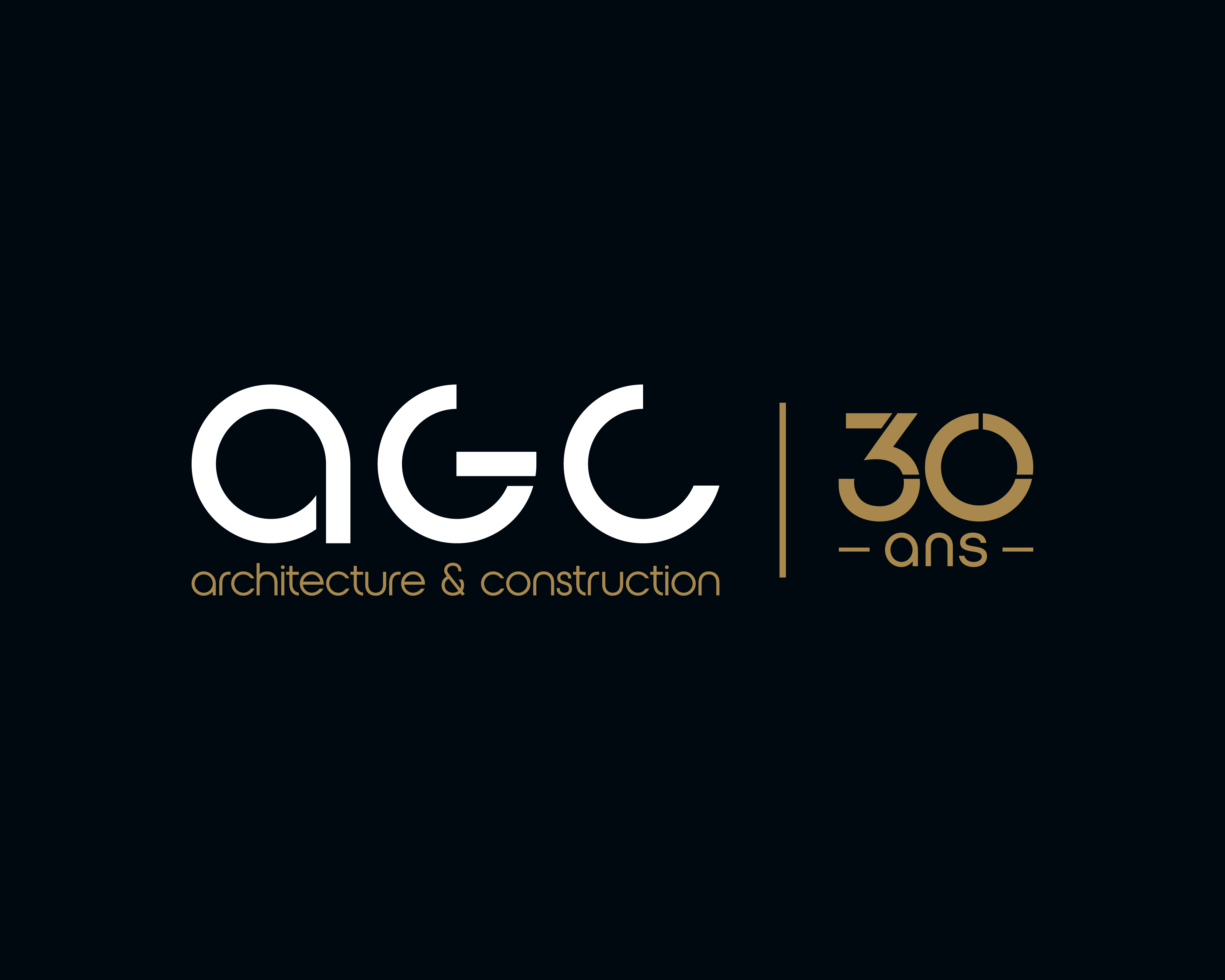 AGC Concept and gold 30 years anniversary lockup on ink black