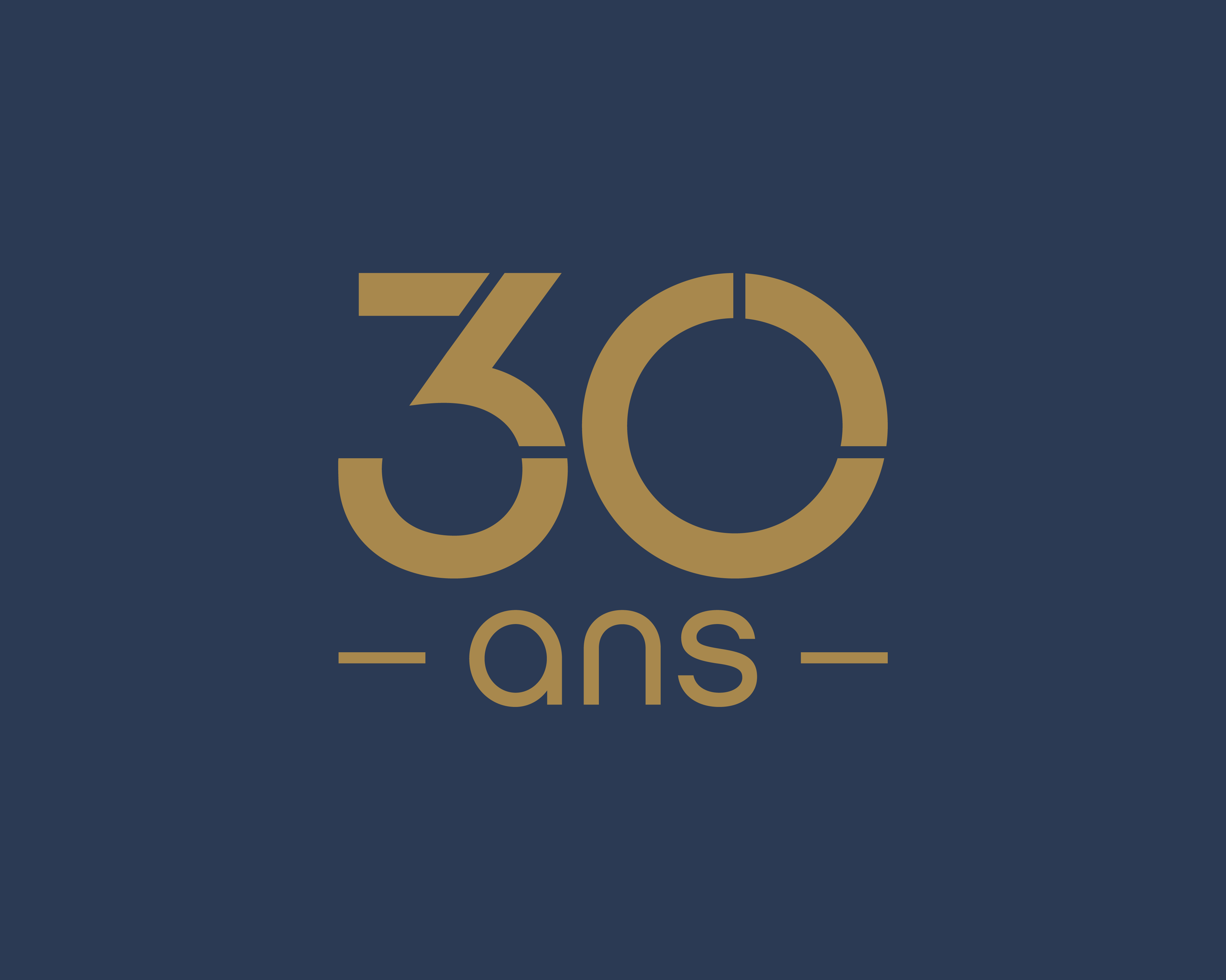 Gold AGC 30 years anniversary mark on navy
