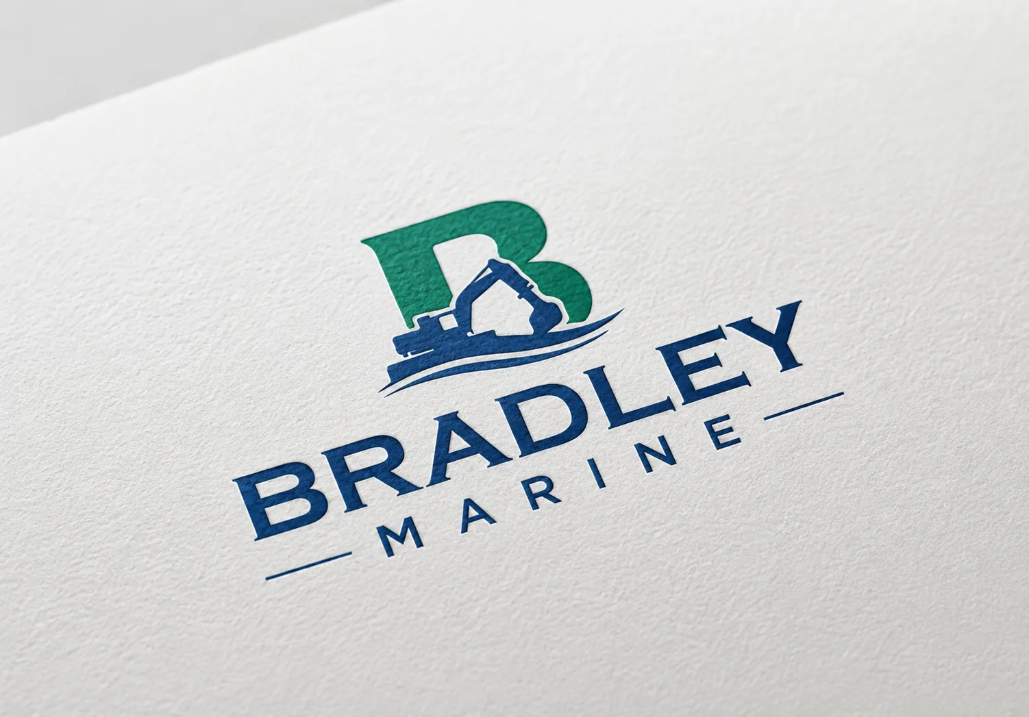 Bradley Marine logo printed cleanly on white textured paper
