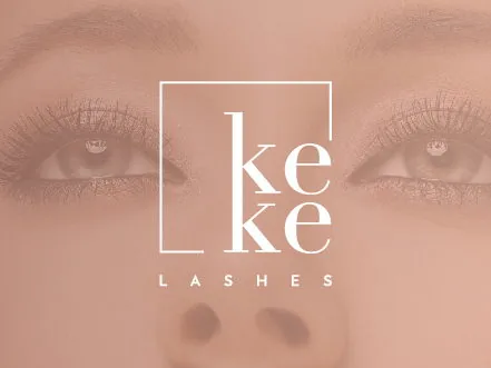 Keke Lashes Copenhagen logo design showcasing elegant beauty branding with minimalist Scandinavian typography