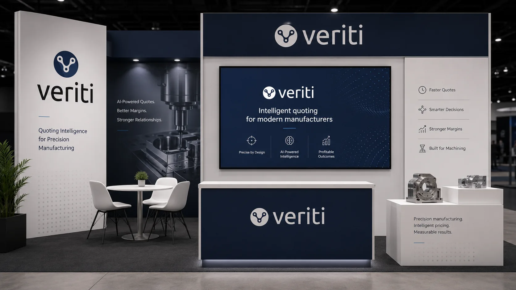 Veriti private beta trade show booth for precision manufacturing software