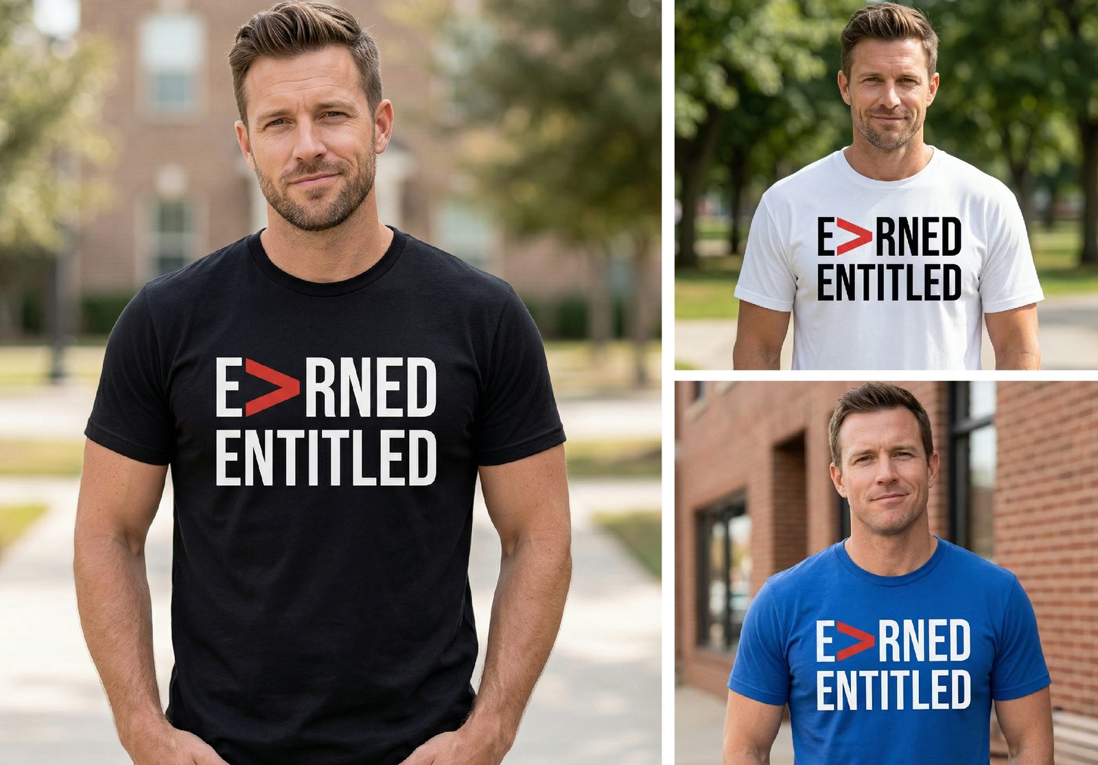 Earned greater than Entitled statement t-shirt design