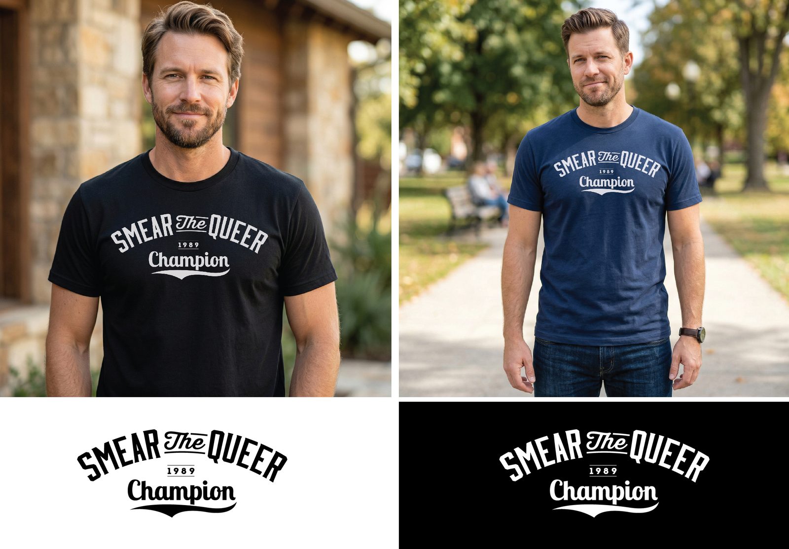 Smear the Queer champion t-shirt design