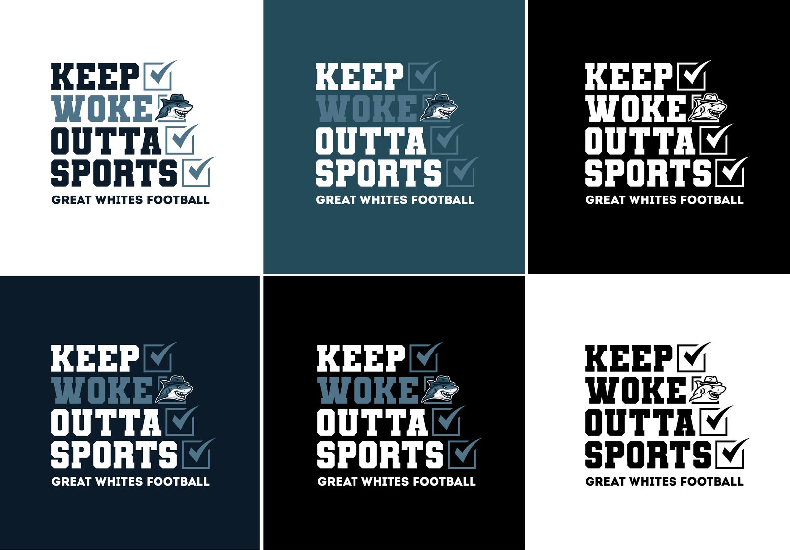 Keep Woke Outta Sports design explorations
