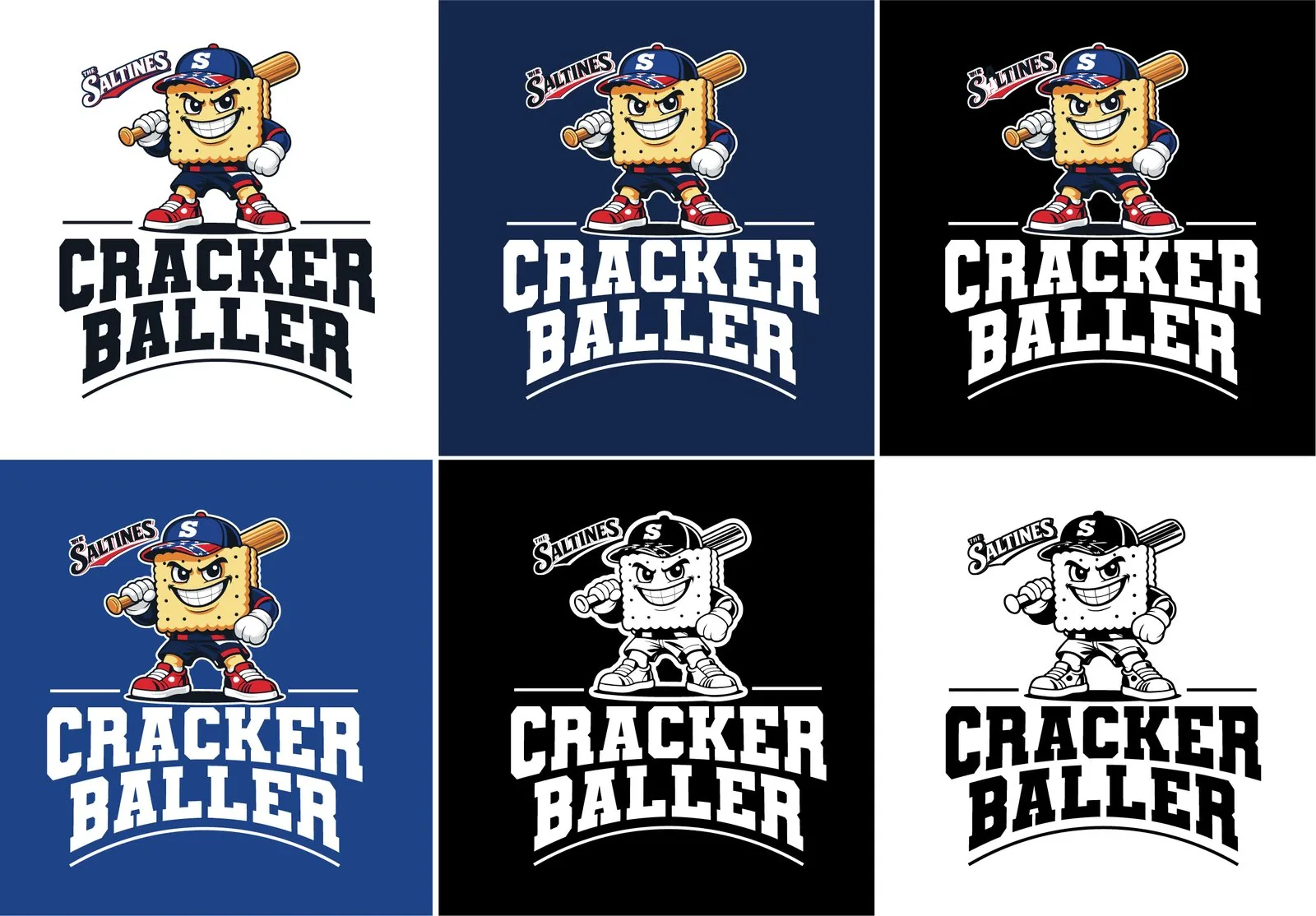 Cracker Baller design in six colourways