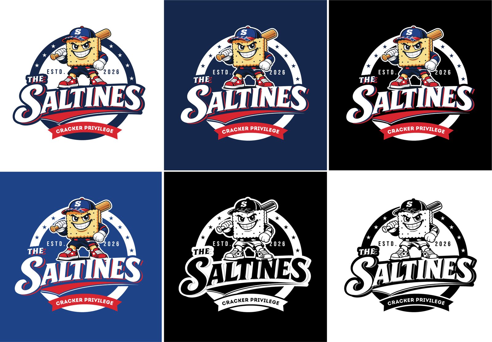 Cracker Privilege logo in six colourways