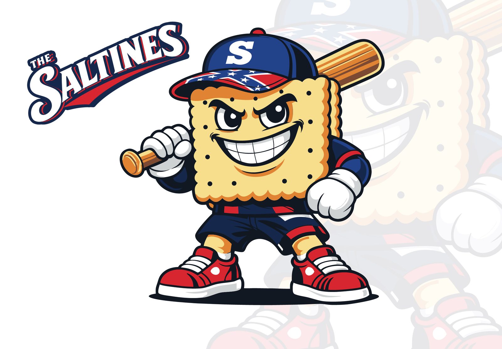 The Saltines cracker mascot full illustration