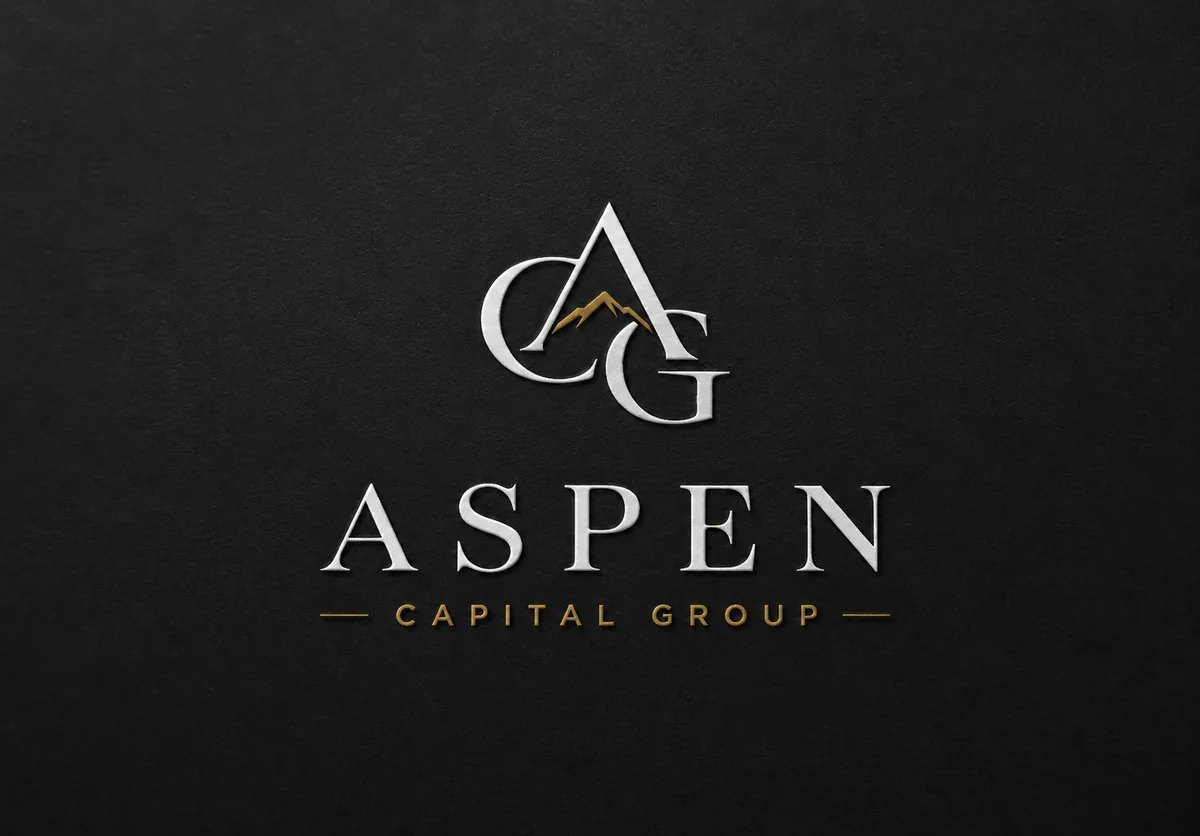 Aspen Capital Group AGC monogram logo with gold mountain peak on a dark background