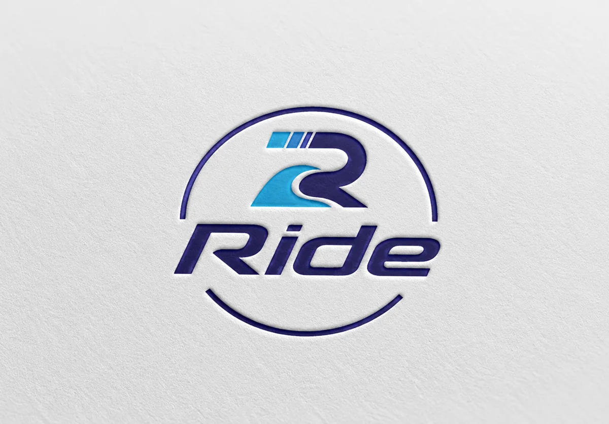 Ride Water Sports logo embossed on white textured paper